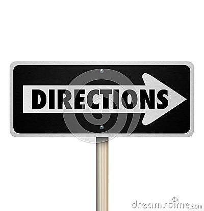 Directions One Way Road Street Sign Instructions Leadership Mana Stock Photo