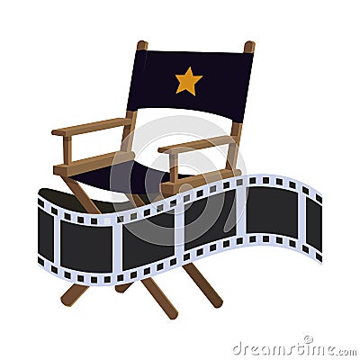 Director chair cinema movie design Vector Illustration