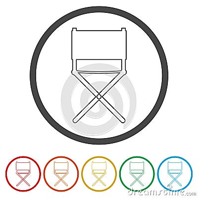 Director chair - vector icon, 6 Colors Included Vector Illustration