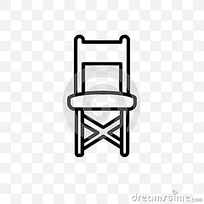 Director chair vector linear icon isolated on transparent background, Director chair transparency concept can be used for web and Vector Illustration