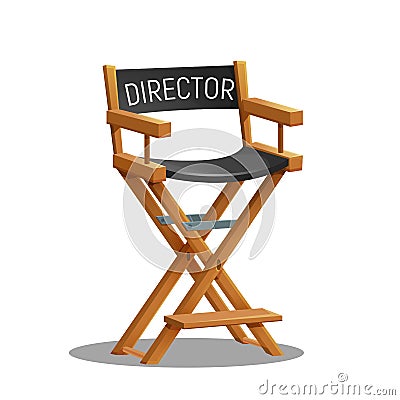 Director movie chair isolated on white background. Vector Illustration