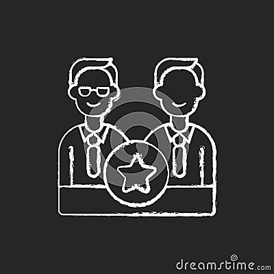 Directorate chalk white icon on black background Vector Illustration