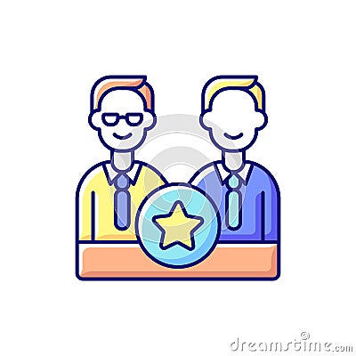 Directorate RGB color icon Cartoon Illustration