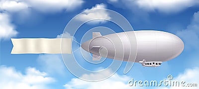 Dirigible Realistic Composition Vector Illustration