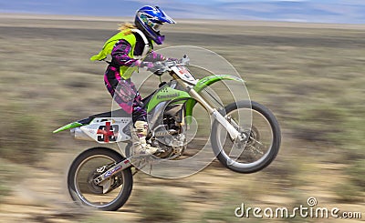 Dirt Bike Racer Wheelie Editorial Stock Photo