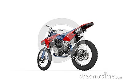 Dirt Bike Red - Tail View Stock Photo