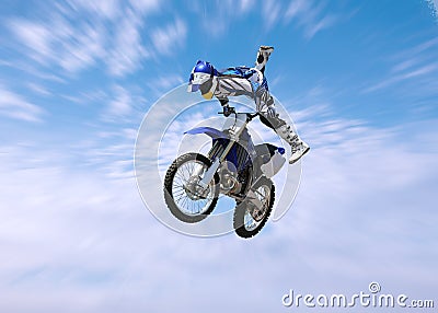 Dirt Bike Stunt Rider Stock Photo