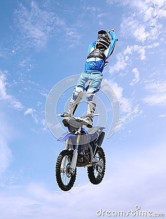 Dirt Bike Stunt Rider Stock Photo