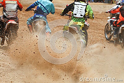 Dirt debris from a motocross race Stock Photo