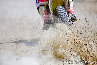 Dirt debris from a motocross race Stock Photo