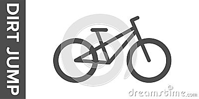 Dirt jumping bike silhouette. Vector flat icon Stock Photo