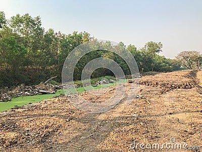 Dirt pile in construction site Stock Photo
