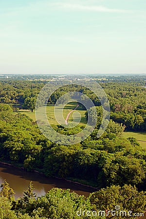 Dirt road leading to Platte River Stock Photo