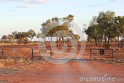Dirt road in the Red Centre of the Australian Outback Stock Photo