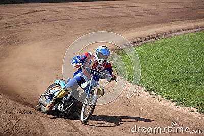 Dirt Track Rider taking a curve Editorial Stock Photo