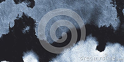 Dirty Art Texture. Black, White Dark Metal Smoke. Drawn Watercolor Splash. Stock Photo