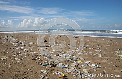 Dirty beach. Stock Photo