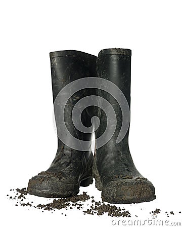 Dirty boots Stock Photo