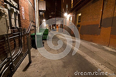 Dirty Dark Urban Alley Stock Photo