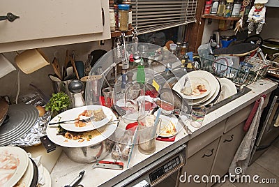 Dirty dishes Stock Photo