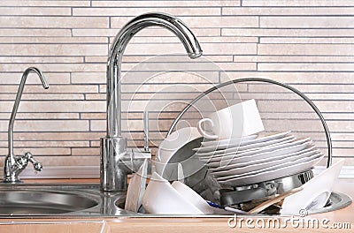 Dirty dishes Stock Photo