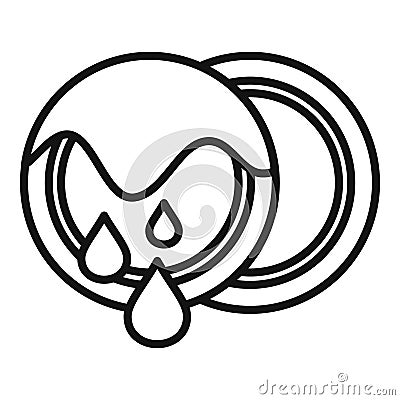Dirty dishes icon outline vector. Ready for dishwasher wash Stock Photo