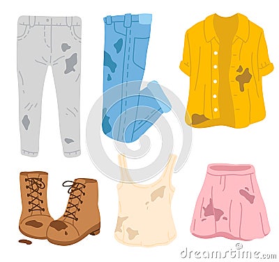 dirty doodle spring clothes Vector Illustration