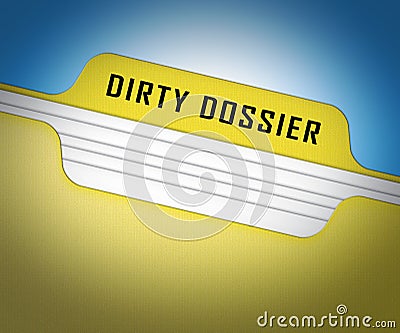 Dirty Dossier Folder Containing Political Information On The American President 3d Illustration Stock Photo