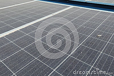 Dirty Dusty Solar Panels Stock Photo