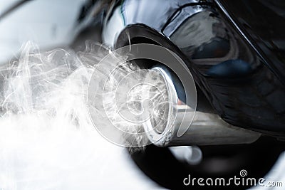 Dirty Engine Motor Exhaust Stock Photo