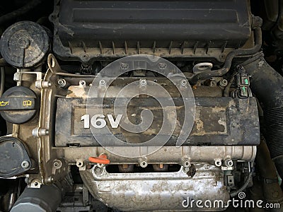 Dirty engine Stock Photo