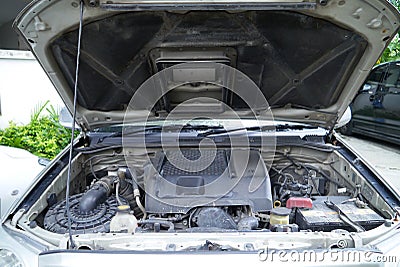 Dirty engine room . Stock Photo