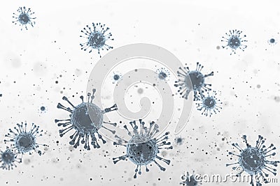 Dirty germ bacteria space Covid Sars Mers danger Virus droplet 3D Illustration concept for background Stock Photo