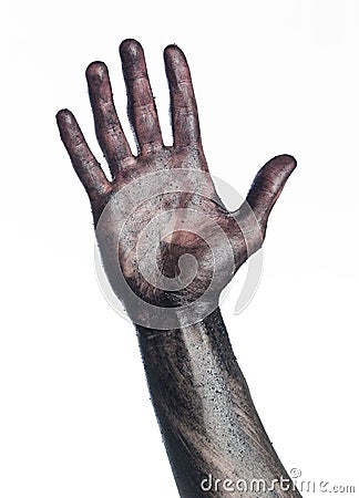 Dirty hand Stock Photo