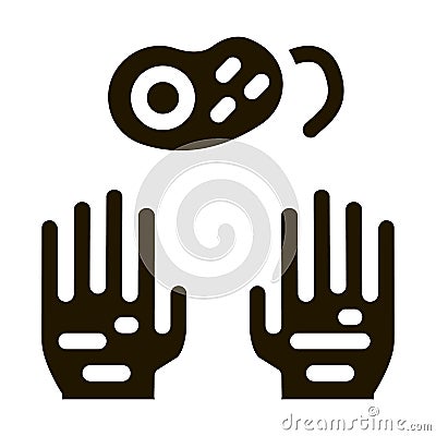 Dirty Hands And Bacteria Icon Illustration Vector Illustration