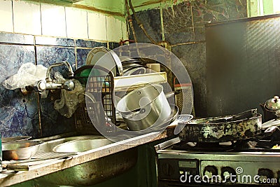 Dirty kitchen Stock Photo