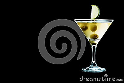 Dirty martini in a glass. Stock Photo