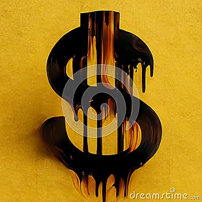 dirty oil dollar sign - 3d render image Stock Photo