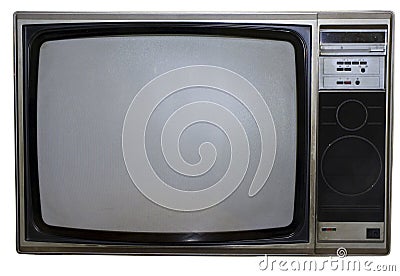 Dirty Old TV Stock Photo