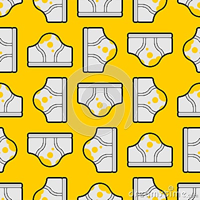 Dirty panties pattern seamless. Unclean shorts background. Vector texture Vector Illustration