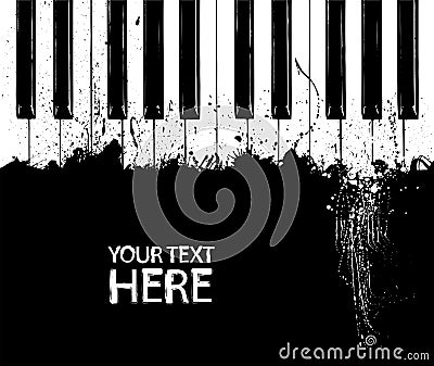 Dirty piano keys Vector Illustration