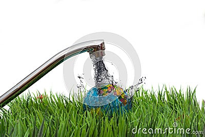 Dirty polluted Earth globe Stock Photo