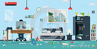 Dirty room Vector Illustration