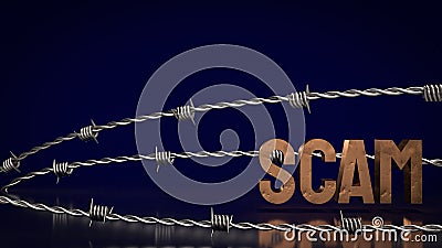 The dirty scaml and barbed wire for crime Technology concept 3d rendering Stock Photo