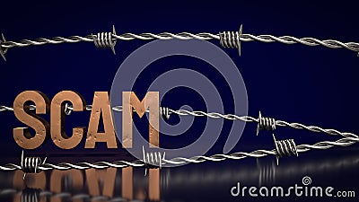 The dirty scaml and barbed wire for crime Technology concept 3d rendering Stock Photo