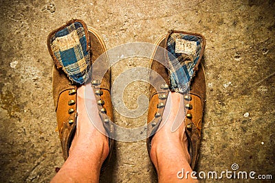 Dirty shoes Stock Photo