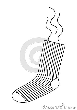 Dirty smelly sock line icon sign vector illustration Vector Illustration