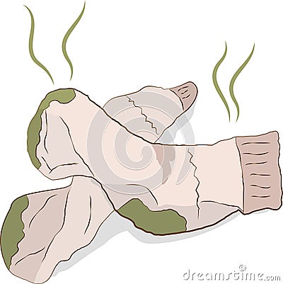 Dirty smelly socks Vector Illustration
