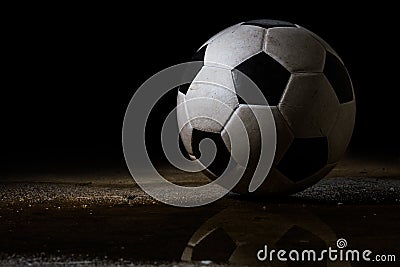 dirty soccer ball Stock Photo