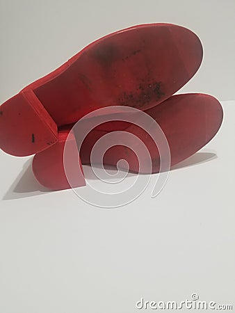 Dirty soles on white background Stock Photo